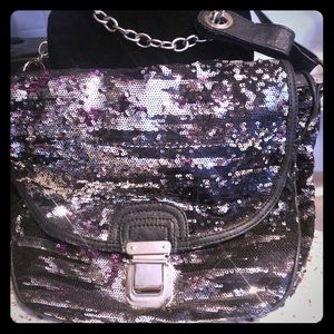Miss gusto purple and black sequin purse
